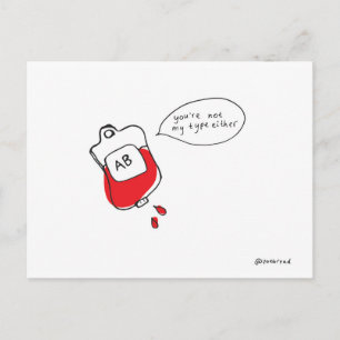 blodtyp postkort vykort