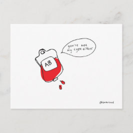 blodtyp postkort vykort