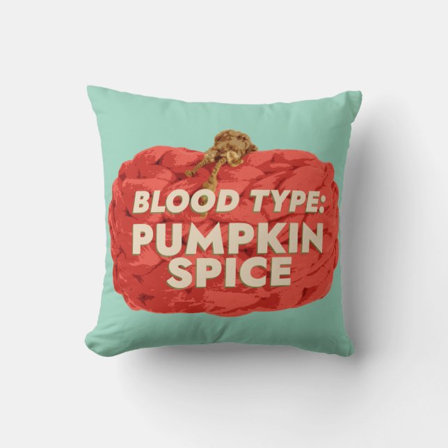 Blodtyp: Pumpkin Spice Dekorativ kudde (Framsida)