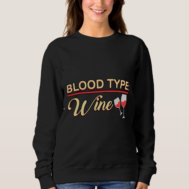 Blodtyp Vin Vin Red Vin Drink T Shirt (Framsida)