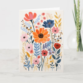 Bloduppmjukande Vild Flower Folke Card Kort