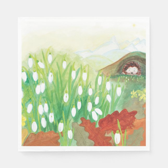 Blodvallar och Hedgehog Pappersservett (Framsidan)