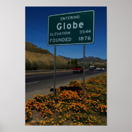 Blodvallningar i orange Arizona Poster