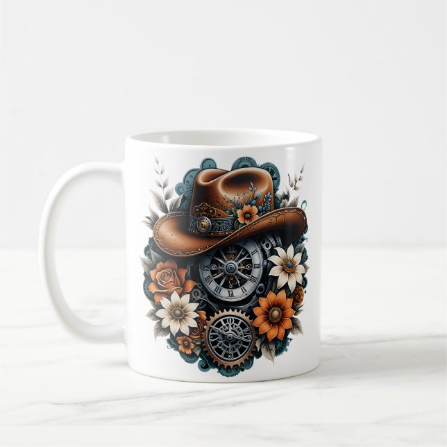 Blodväxlar: Steampunk cowboyen stil. Kaffemugg (Vänster)