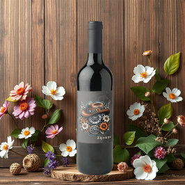 Blodväxlar: Steampunk cowboyen stil. Vinflaska Etikett