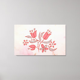 Blodvitling - delikat rödblomma på mjuk ton canvastryck
