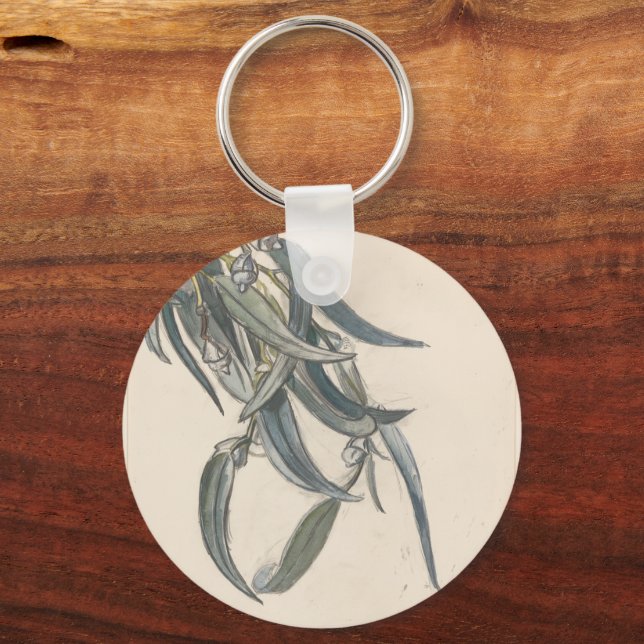 Bloeiende tak van een eucalyptus nyckelring (Framsida)