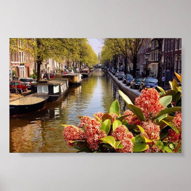 Bloemgracht Amsterdam Canal Summer Photo Poster (Framsidan)