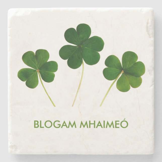 Blogam Mhaimeó: Irländsk mormor Cuppa Shamrock Stenunderlägg (Framsidan)