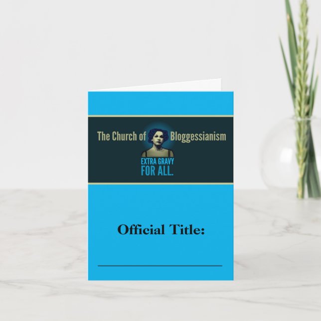 Blogessianistiska kyrkan kort (Framsida)