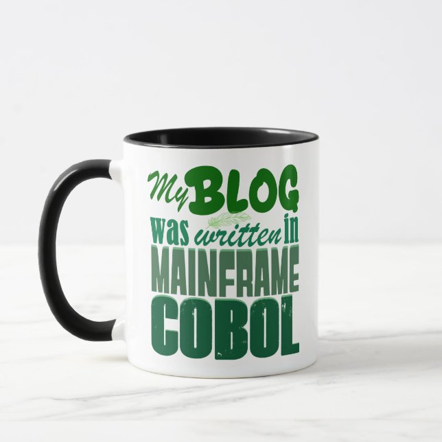 Blogg Var Kodad i COBOL – Retro Mainframe Utveckla Mugg (Vänster)