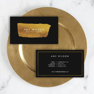 Bloggare Elegant Faux Guld och Black Social Visitkort