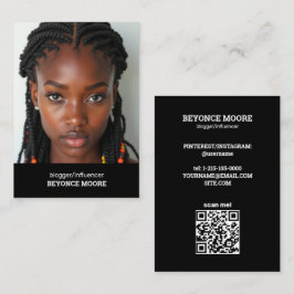 Bloggare Influencer Anpassningsbar QR & Photo Visitkort