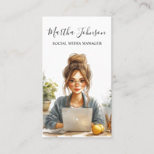 Bloggare Influencer för Watercolor Social Media Ma Visitkort