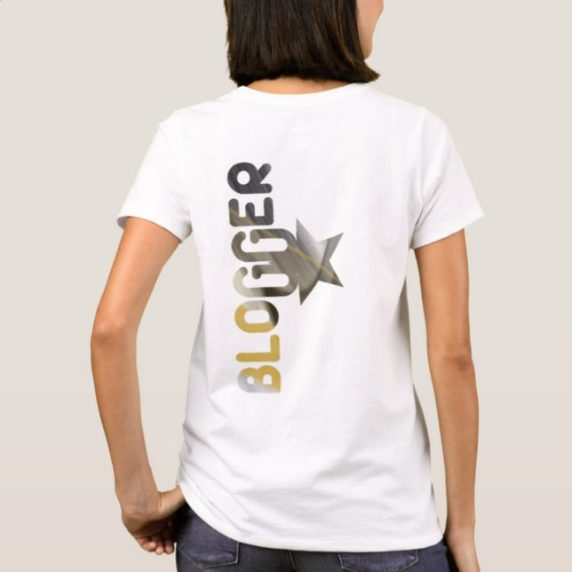 BLOGGARE T-Shirt Trend Abstrakt Black White Guld (Skapare uppladdad)