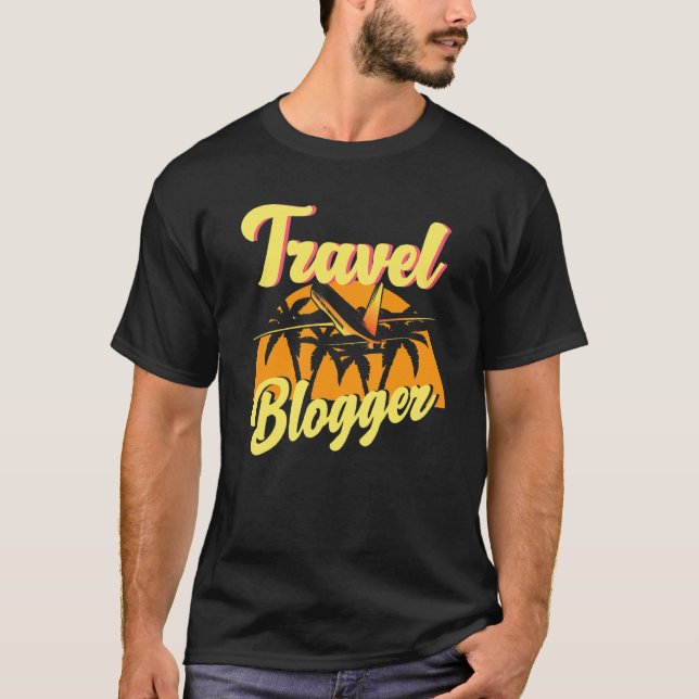 Bloggare Traveler Blogging Blogg Wanderlust T Shirt (Framsida)