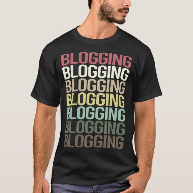 Bloggarn Blogg för färgstark textbloggning T Shirt (Framsida)
