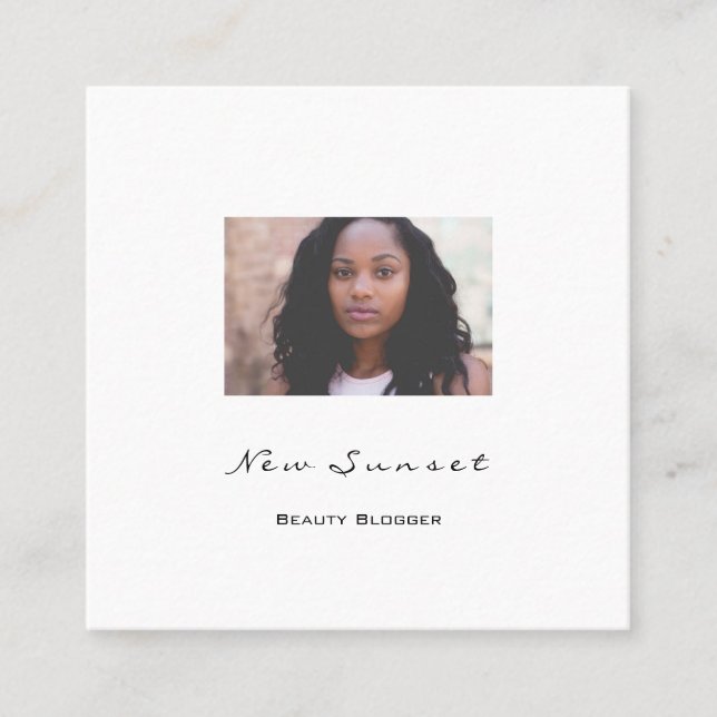 Bloggarn Photo Event Planner White är helt enkelt  Fyrkantigt Visitkort (Framsida)