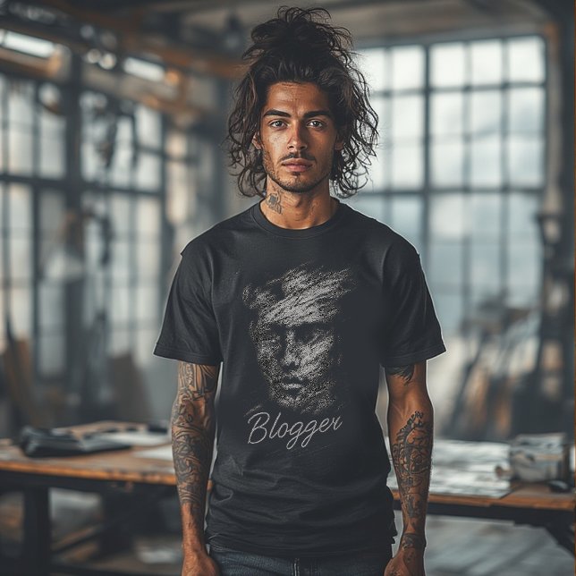 Blogger Brush Art Face ,Creative Expression tee (Skapare uppladdad)