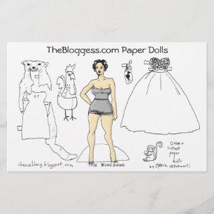 Bloggess papper-dockor (vid fattieart) brevpapper