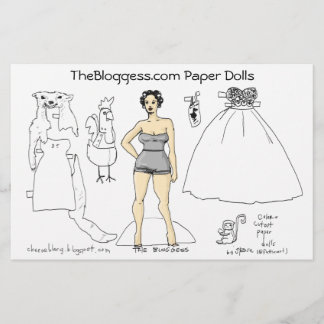 Bloggess papper-dockor (vid fattieart) brevpapper
