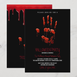 Blogghandavtrycksinbjudan Halloween fest Inbjudningar