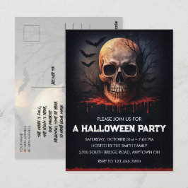 Bloggkort för inbjudan till Halloween fest i Blood