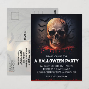 Bloggkort för inbjudan till Halloween fest i Blood