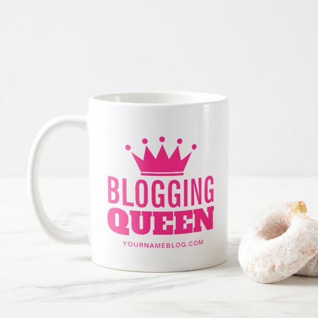 Bloggning Drottning kaffe mugg-gåva till kvinnlig  Kaffemugg (Med munk)