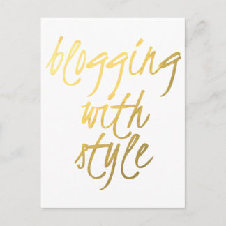Bloggning med Stil - Guld-skript Vykort