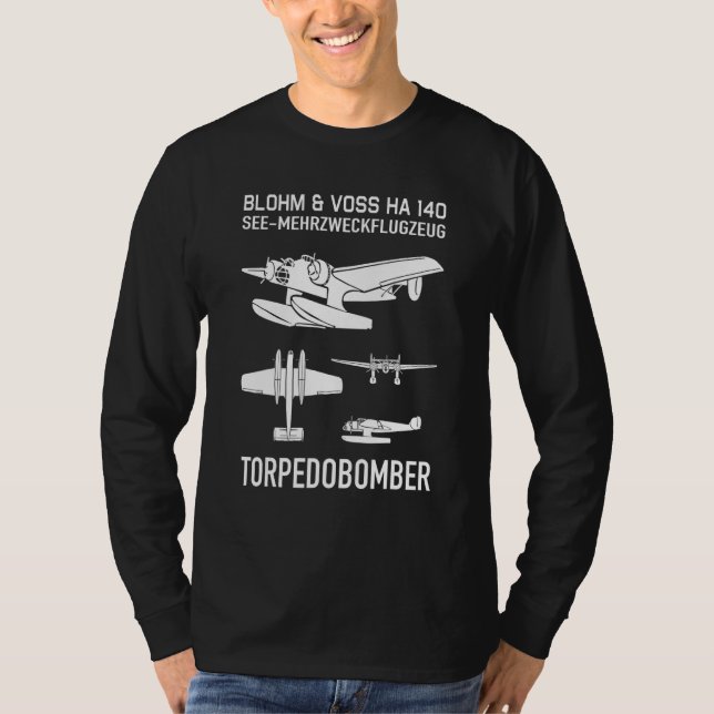 Blohm & Voss Ha 140 German Ww2 Seaplane Torpedo Bo T Shirt (Framsida)