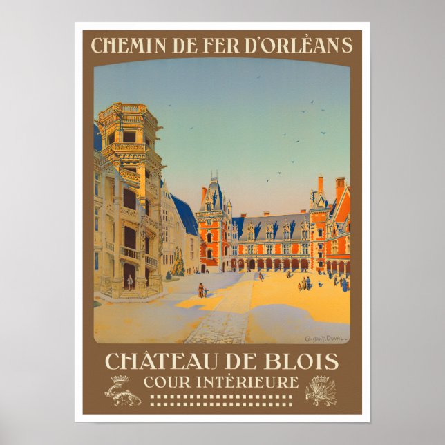 Blois castle Frankrike vintage resor Poster (Framsidan)