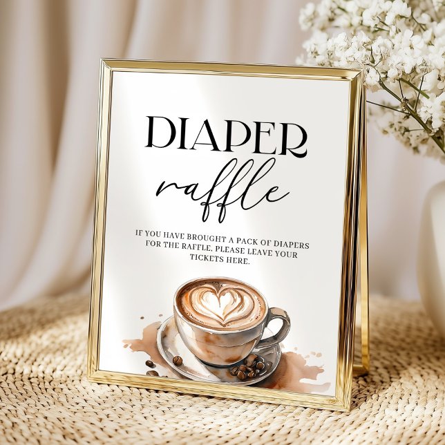 Blöja Lotteri Baby Is Brewing Kaffe Baby Shower  Poster (Skapare uppladdad)