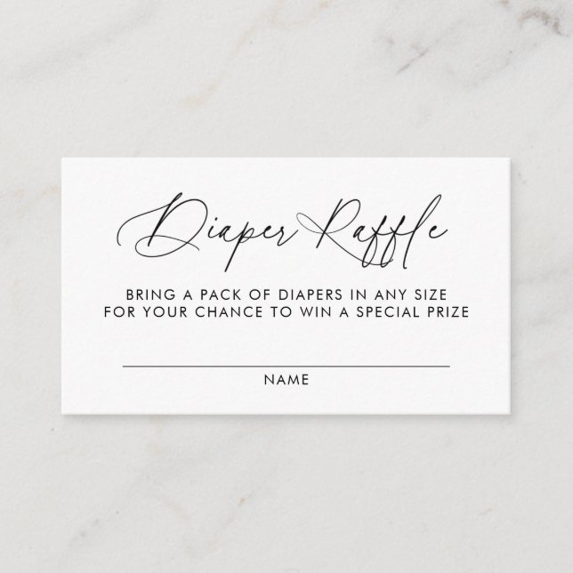 Blöja Lotteri Baby Shower Infogad Tilläggskort (Framsida)