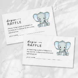 Blöja Lotteri Blå Elefant Baby Shower Tilläggskort