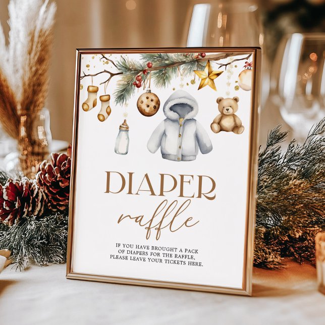 Blöja Lotteri Boho Jul Baby Shower Poster (Skapare uppladdad)
