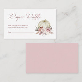 Blöja Lotteri Höst Rosa Liten Pumpa Baby Shower Tilläggskort