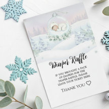 Blöja Lotteri Kort Vår lilla snöbaby baby shower