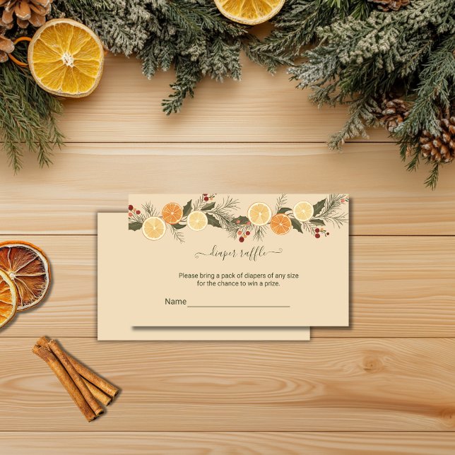 Blöja Lotteri Moderna Torkade Citrus Jul Tilläggskort (Skapare uppladdad)