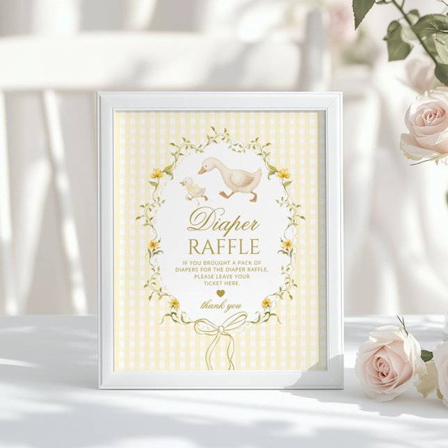 Blöja lotteri Silly Goose könsneutrala gingham Poster (Skapare uppladdad)