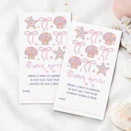 Blöja Lotteri Strand Tjej Sommar Baby Shower Tilläggskort