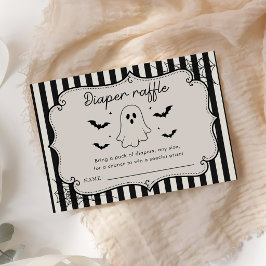 Blöja Lotteri Svart Gingham Spöke Halloween Placeringskort