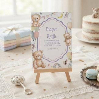 Blöja Lotteri Teddy Björn  Babyfirande Tilläggskort