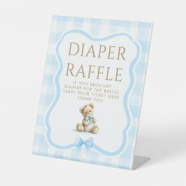 Blöja Lotteri Teddybjörn Baby Shower Bordsskylt