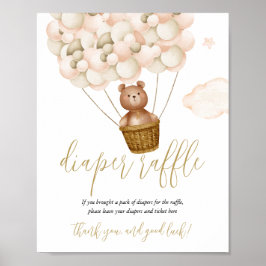 Blöja Lotteri Teddybjörn Baby Shower Skylt