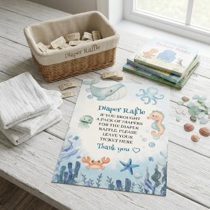 Blöja Lotteri Under Havet Val Baby shower Tilläggskort