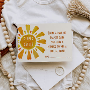 Blöja-Lotteriet Sol Boho Akvarell Baby Shower Tilläggskort