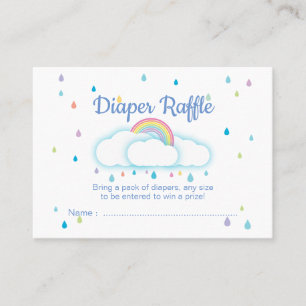 Blöjarafflen etiketterar Raindropbaby shower Visitkort