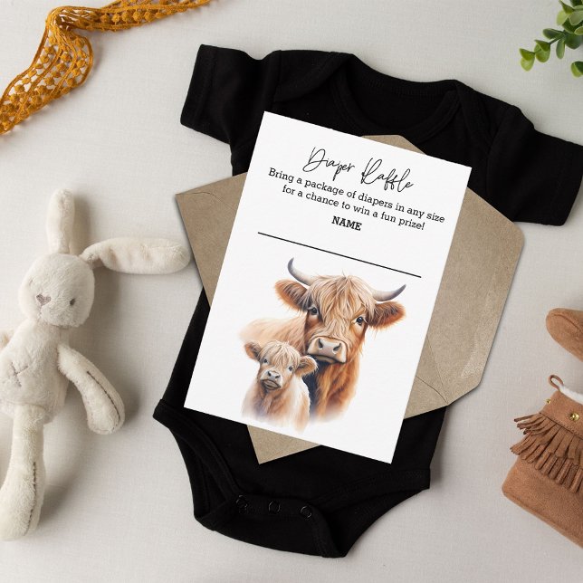 Blöjlotteri Highland Ko Baby Shower  Inbjudningar (Skapare uppladdad)