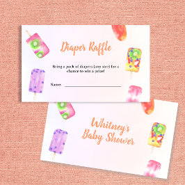 Blöjlotteri Pinnstämpel Vattenfärg Baby Shower Tilläggskort
